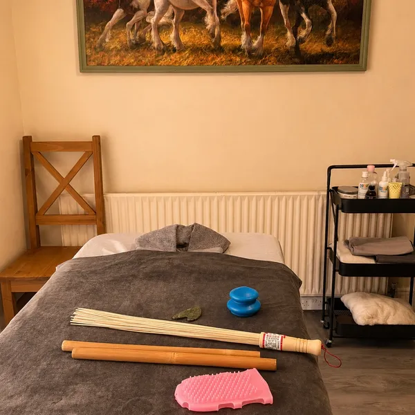 Massage table in Yulia's studio